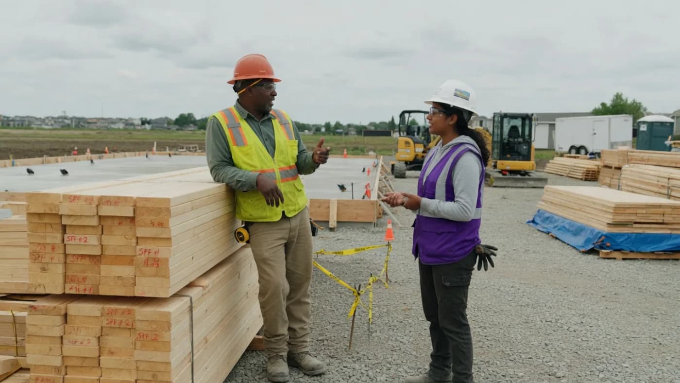 Field employees working across an active site
