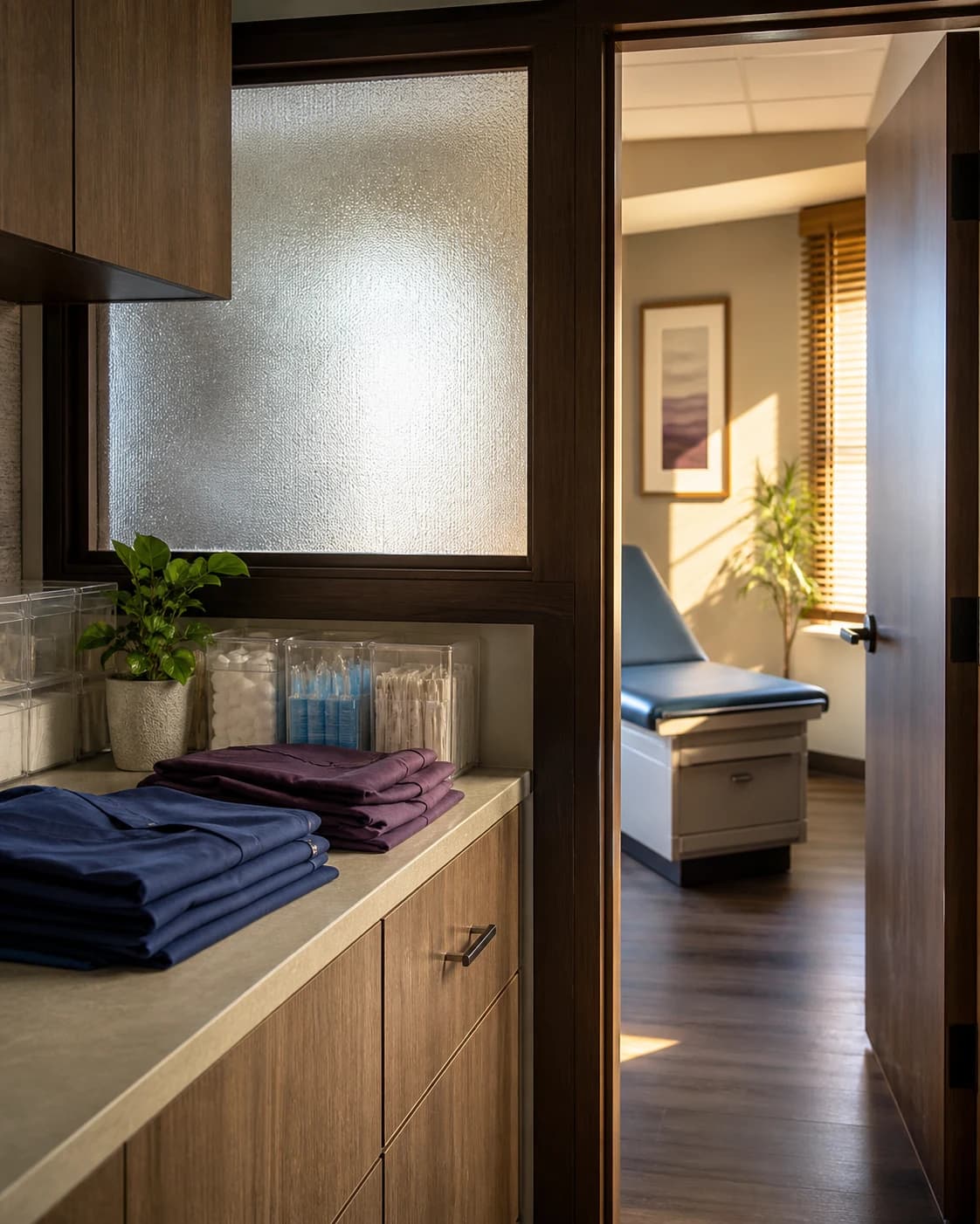 A medical practice prepared for staff before the workday begins