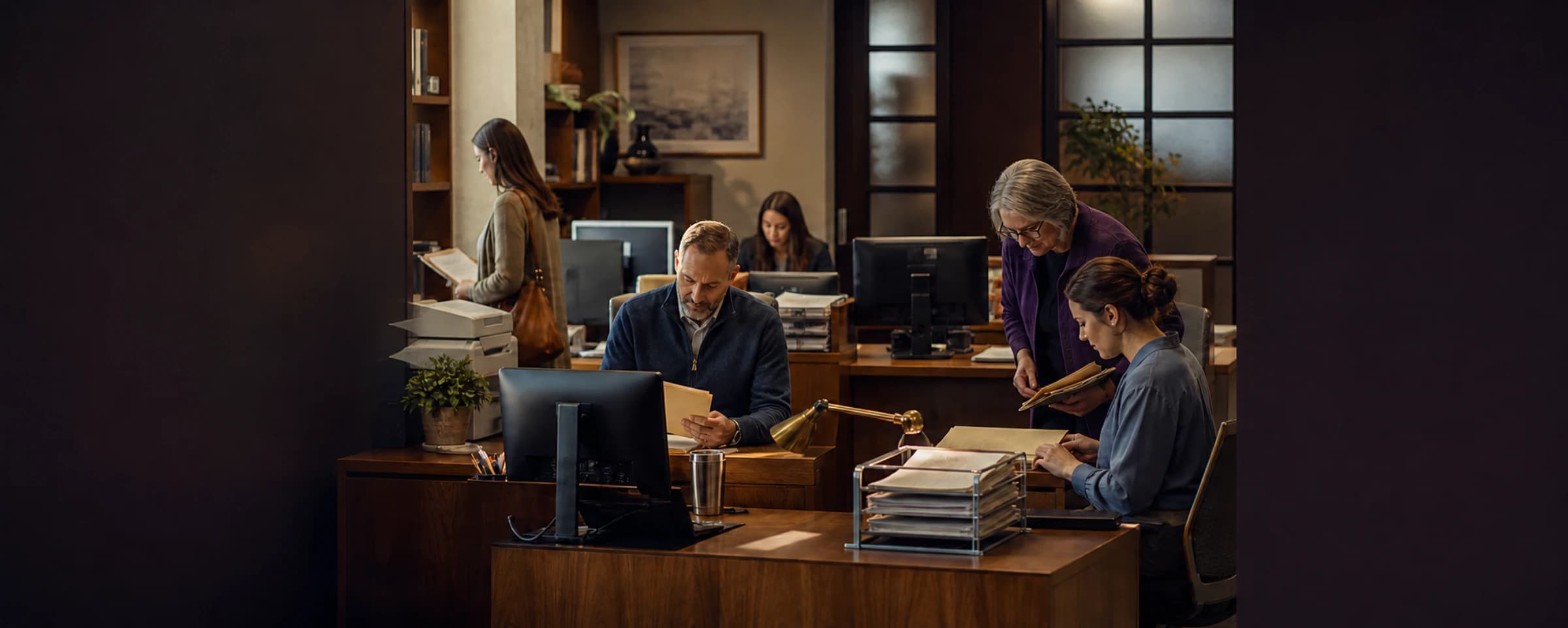 A tax office team during busy season