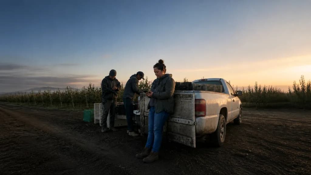 Un equipo agrícola trabajando en el campo
