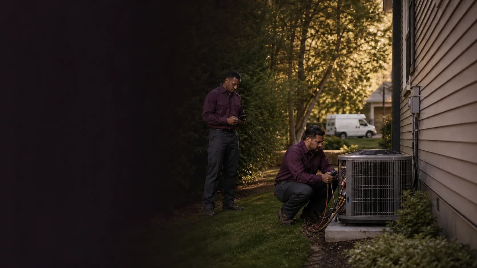 Technicians on a home service call