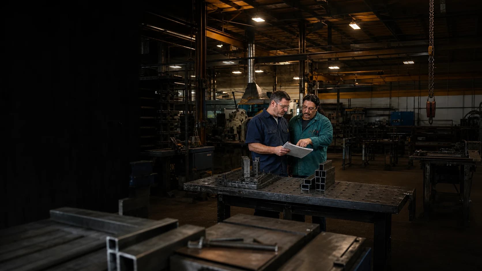 Employees on a manufacturing floor