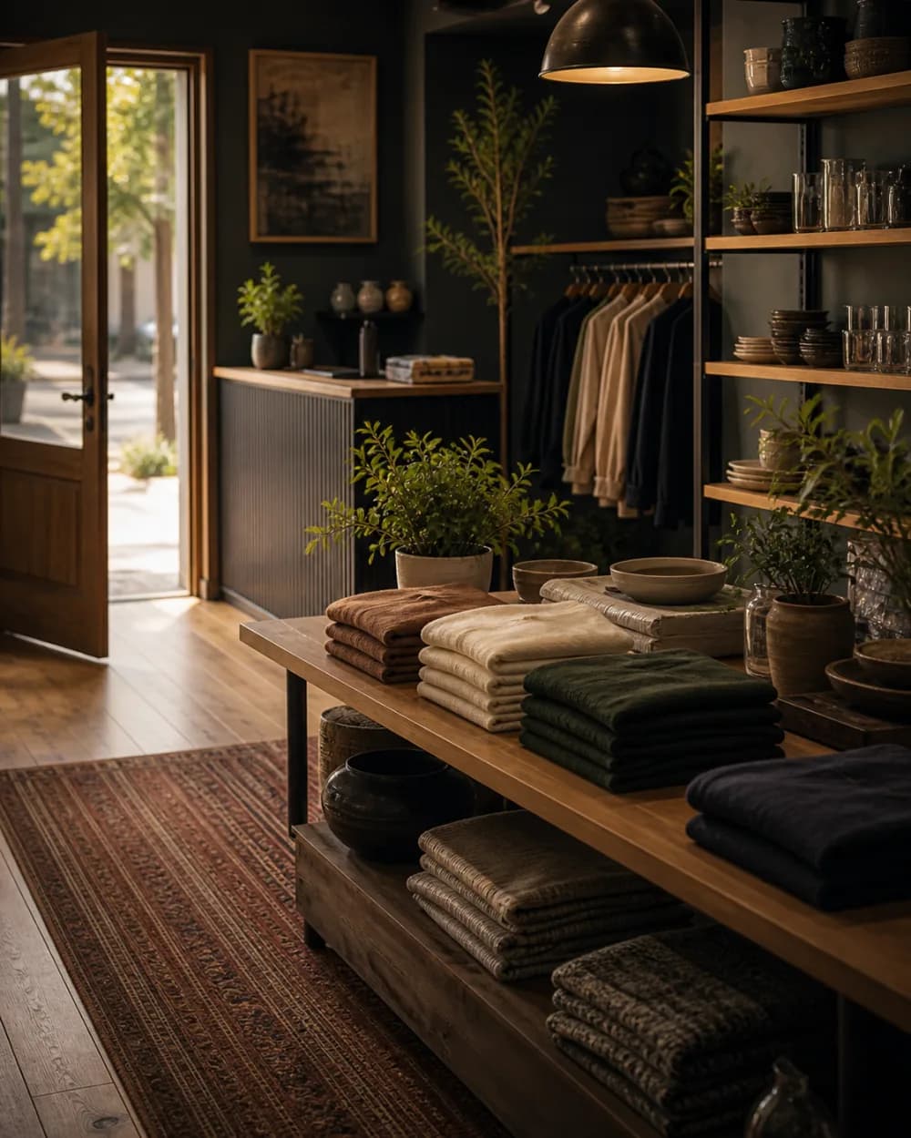 An independent retail store prepared for employees before opening