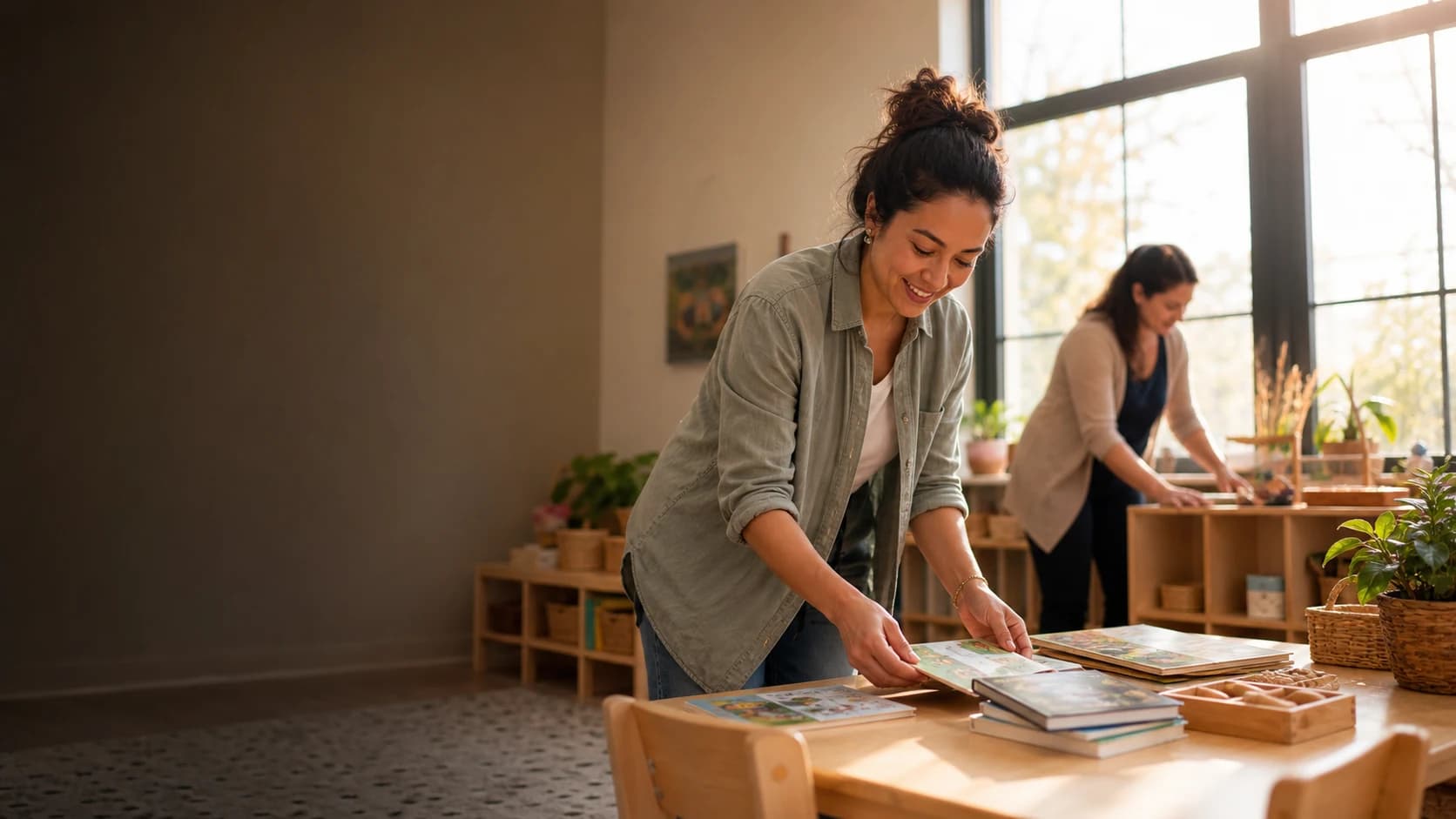 Staff opening a school and childcare program