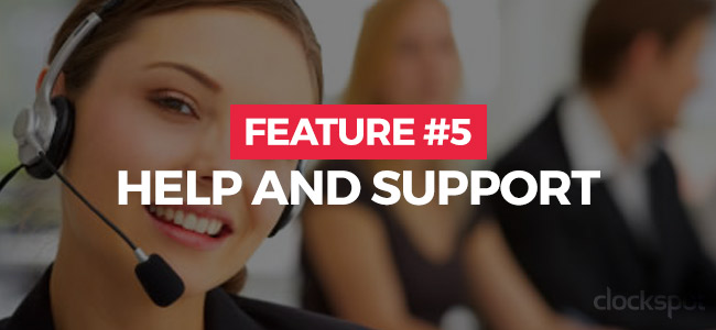 Feature #5: Help and Support
